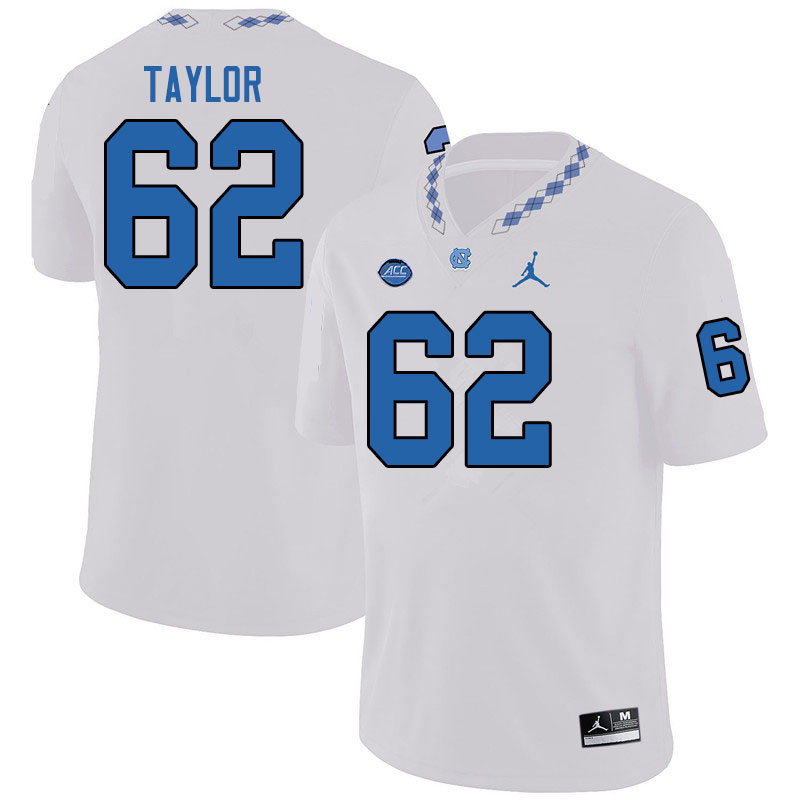 Jordan Brand Men #62 Noah Taylor North Carolina Tar Heels College Football Jerseys Sale-White